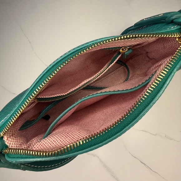 Dooney & Bourke Dillen Mini Barrel Bag in Turquoise Pebbled Leather (RARE) - Picture 6 of 10